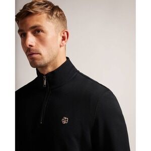 Ted Baker London Kilbrn High Neck Sweatshirt Sz 7 Black